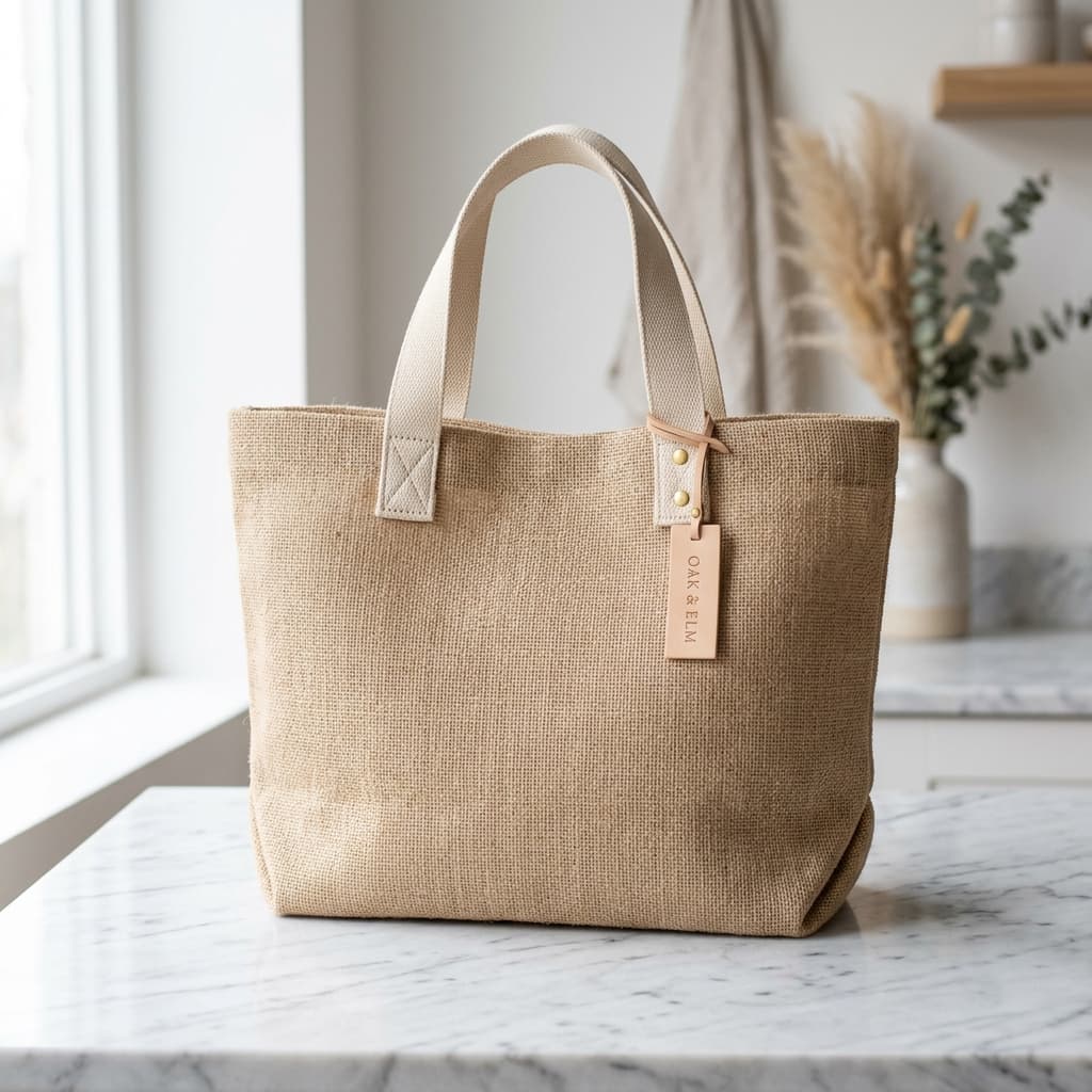 Premium jute bag on marble